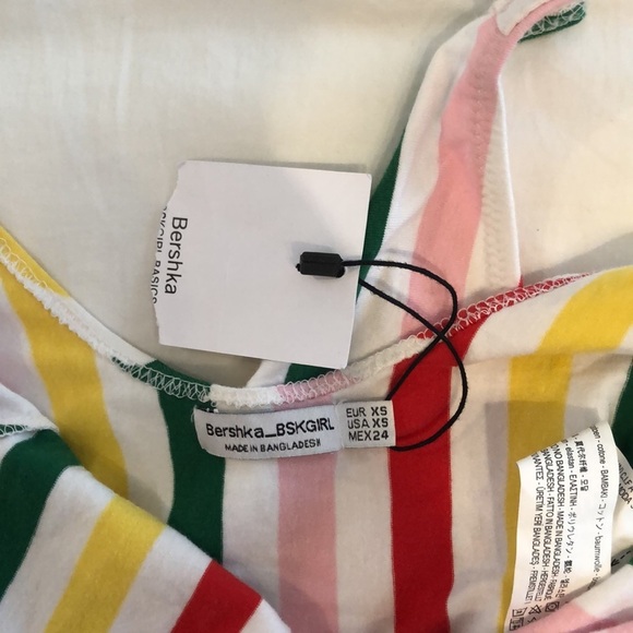 Bershka multicolour stripe sleeveless bodysuit. Size XS. NWT. - Picture 6 of 9